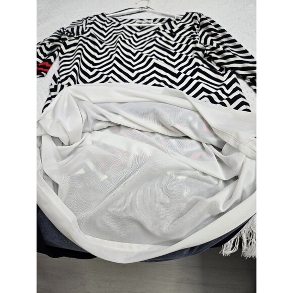 Chaus New York Chevron Print Dress L modern casual 3/4 Sleeves Comfortable & Sty - Picture 4 of 7